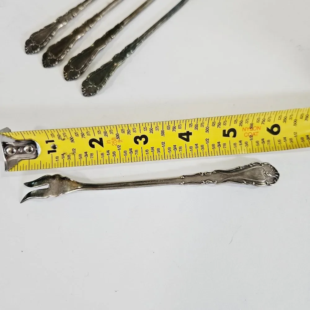 Antique S.L. & G.H Rogers Silver Plate Webster Pattern Set Of 5 Cocktail Forks